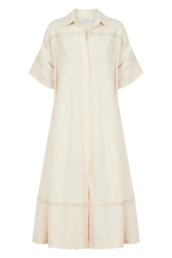 Adelfia Shirt Dress in Cannoli Cream