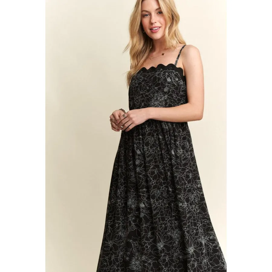 ADORA Floral Adjustable Strap Maxi Cami Dress
