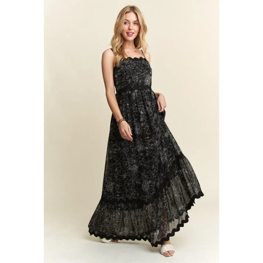 ADORA Floral Adjustable Strap Maxi Cami Dress
