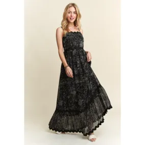ADORA Floral Adjustable Strap Maxi Cami Dress