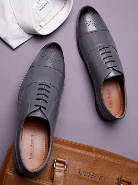 Ash Grey Captoe Style Comfortable Laceups for Men