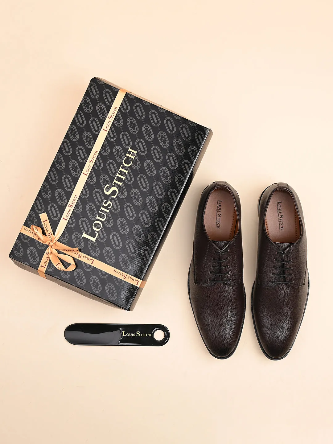 Brunette Brown Derby Lace Up Shoes
