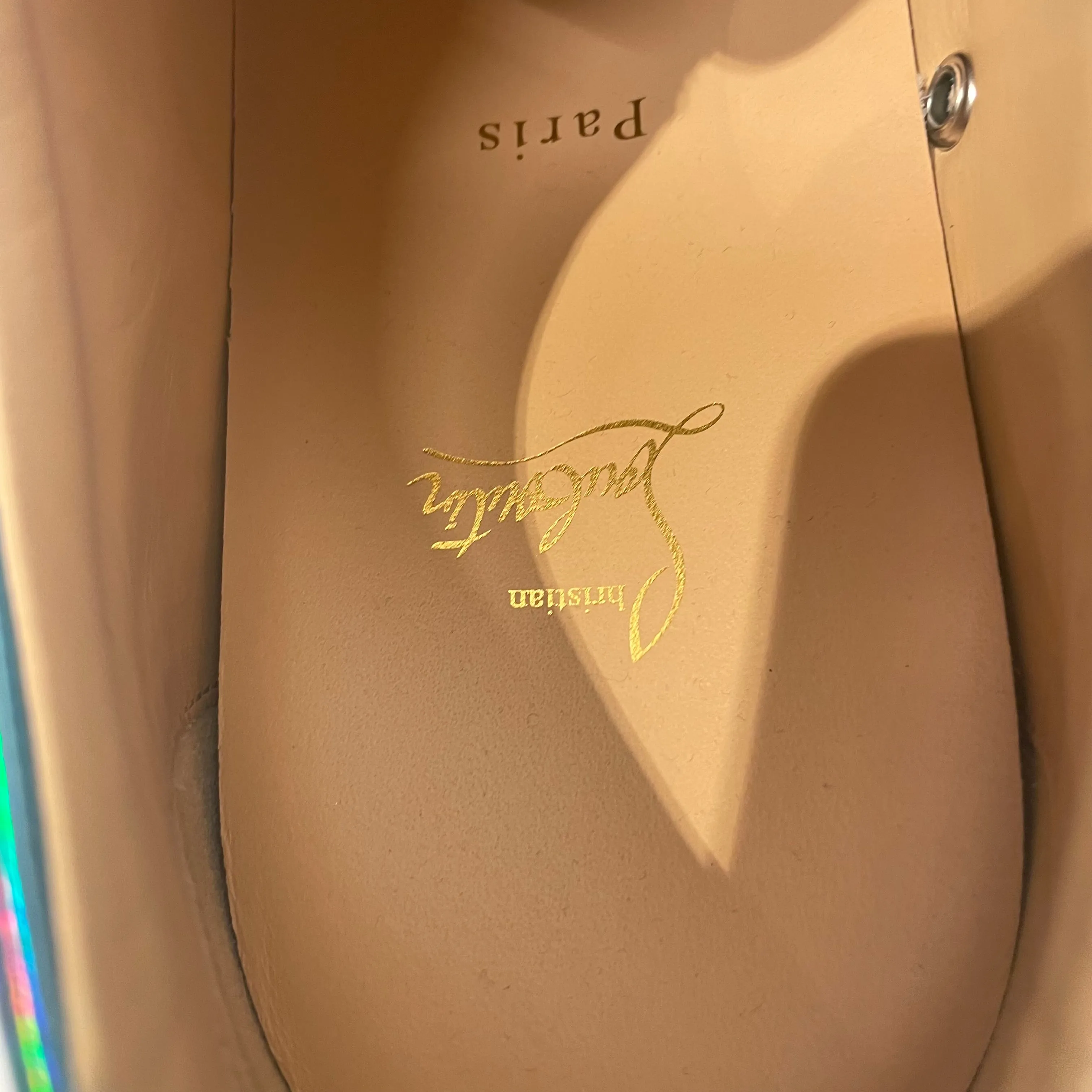 Christian Louboutin/Low-Sneakers/EU 47/Iridescent/Leather/BLU/christian louboutin shoes