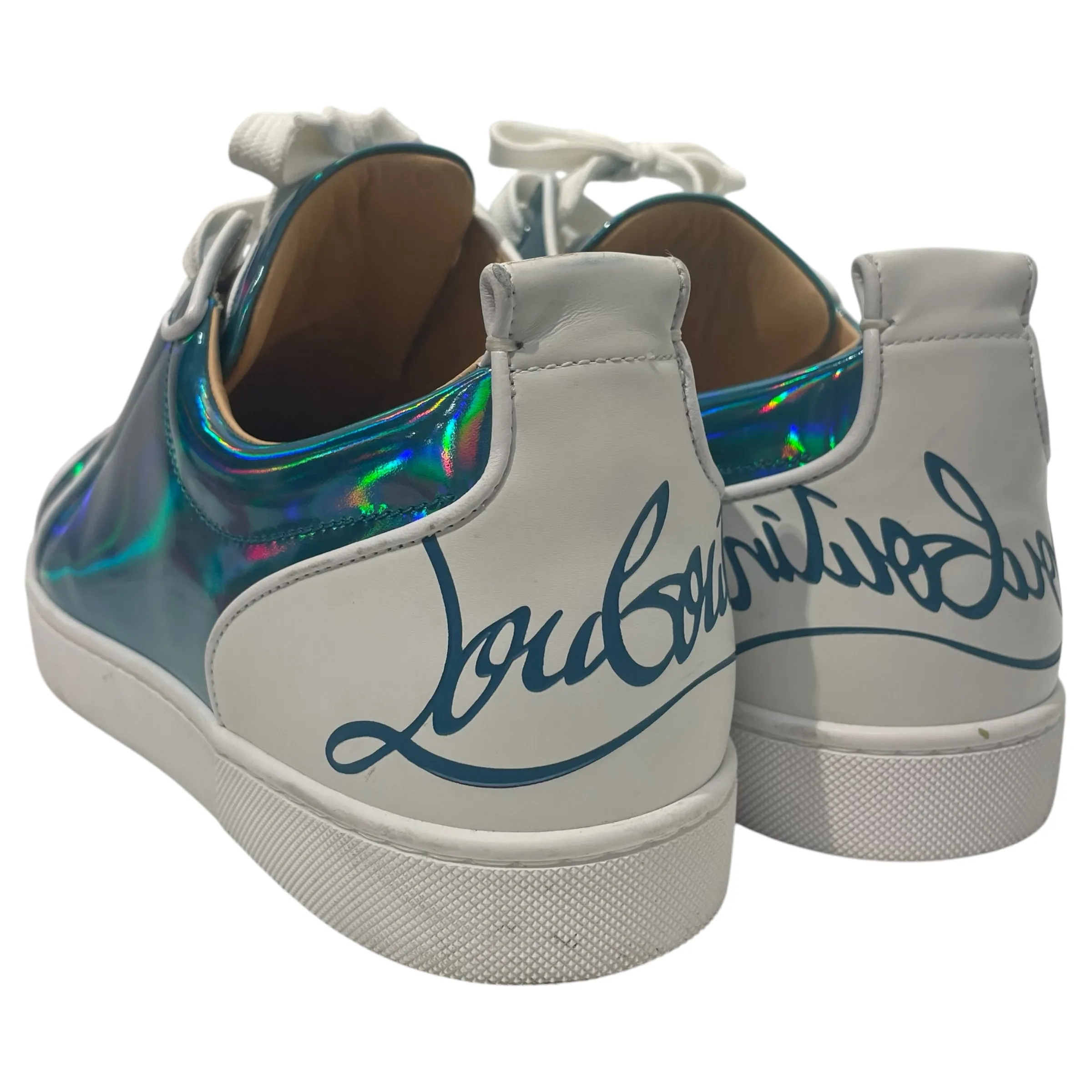 Christian Louboutin/Low-Sneakers/EU 47/Iridescent/Leather/BLU/christian louboutin shoes