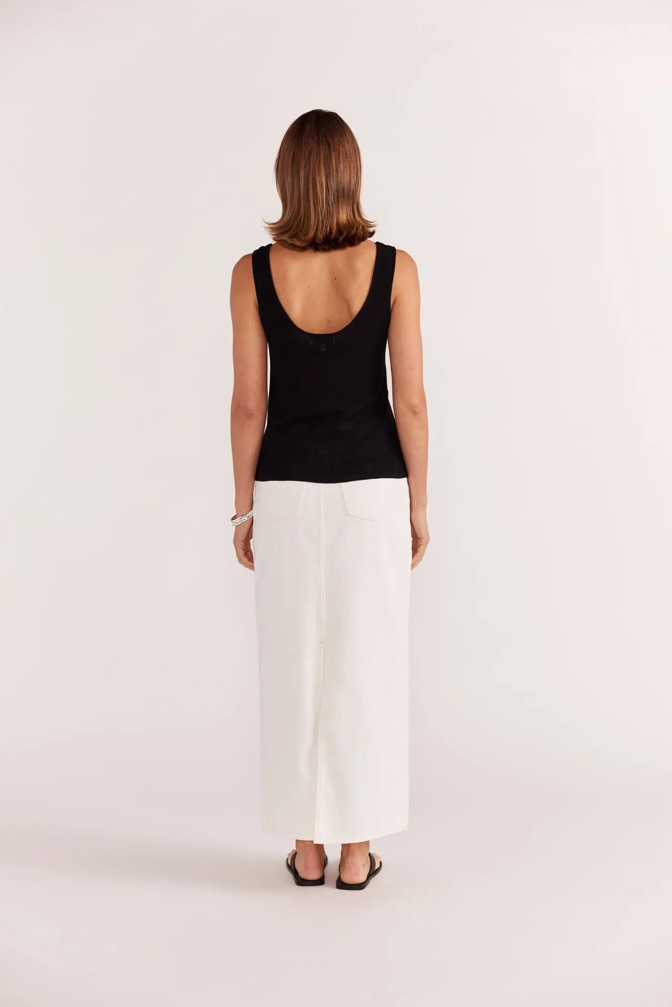 Dusk Sheer Knit Tank | Black