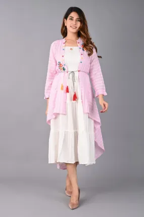 Embroidered Rayon Top with Shrug Set
