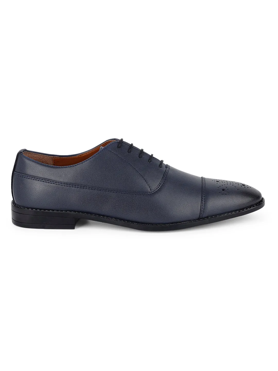 Federal Blue Captoe Style Comfortable Laceups for Men