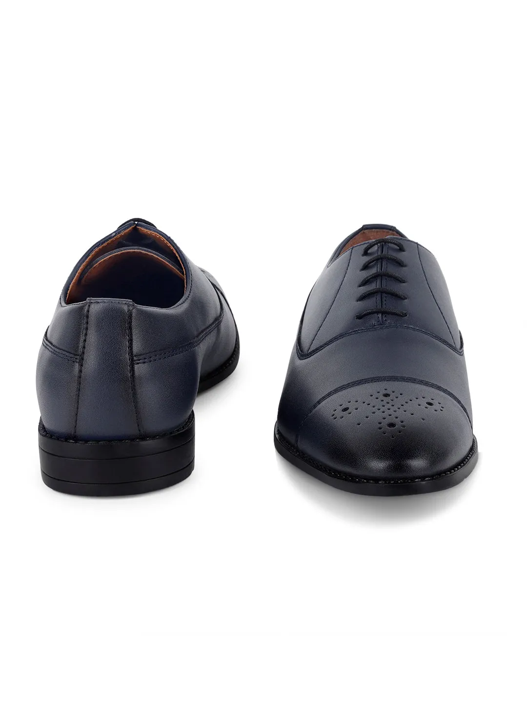 Federal Blue Captoe Style Comfortable Laceups for Men