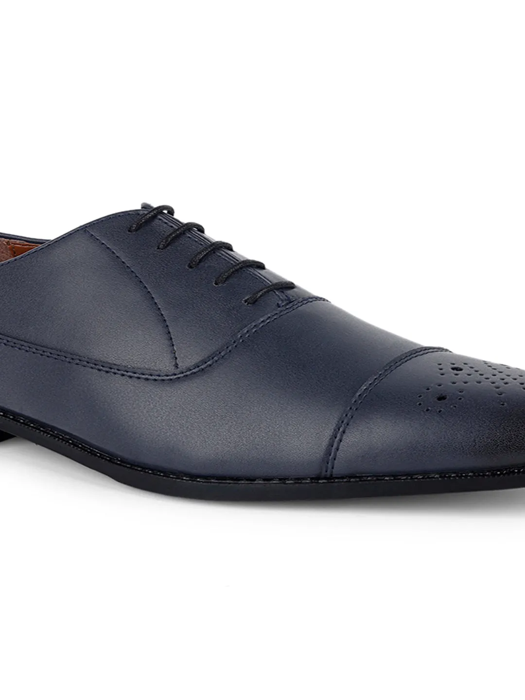 Federal Blue Captoe Style Comfortable Laceups for Men