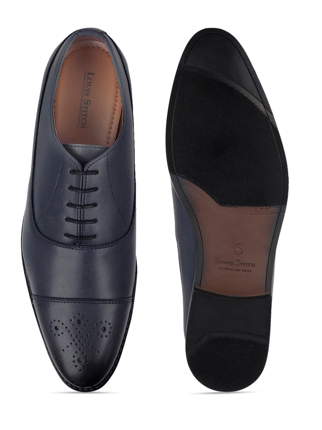 Federal Blue Captoe Style Comfortable Laceups for Men