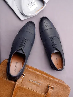 Federal Blue Captoe Style Comfortable Laceups for Men