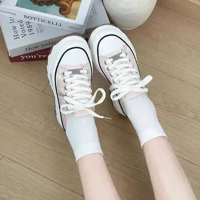Lace-Up Canvas Platform Sneakers