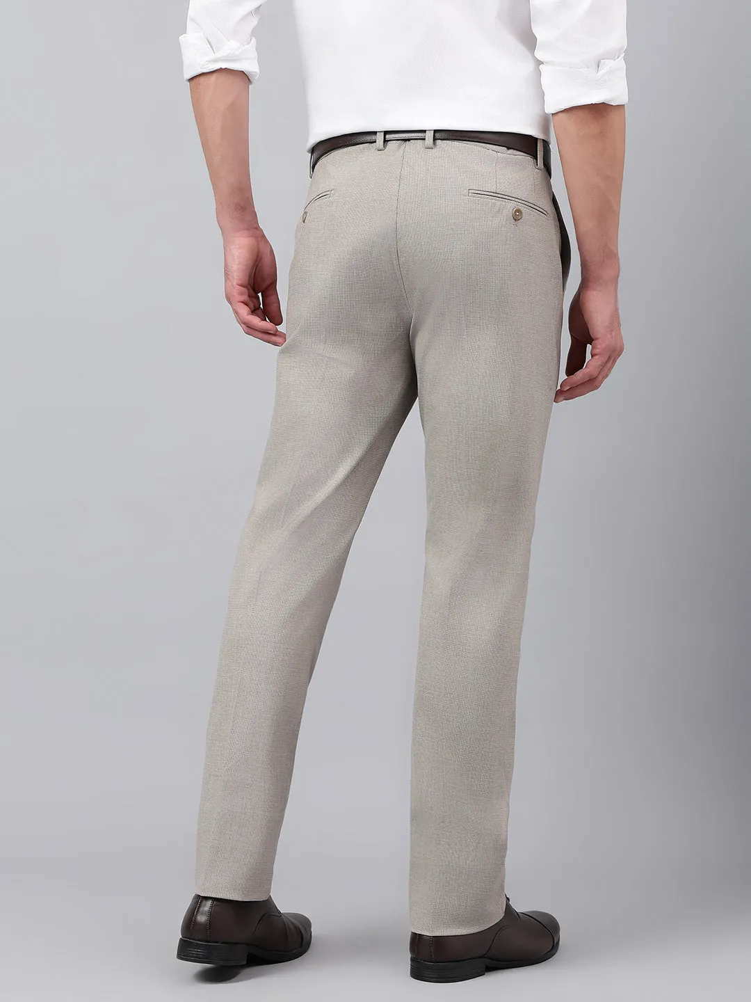 Men Elmwood Standard Fit Solid Formal Trouser