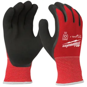 Milwaukee® 48-22-8913 Winter Dipped Gloves, XL, Nylon Glove, Black/Red Glove, Elasticated Knit Cuff