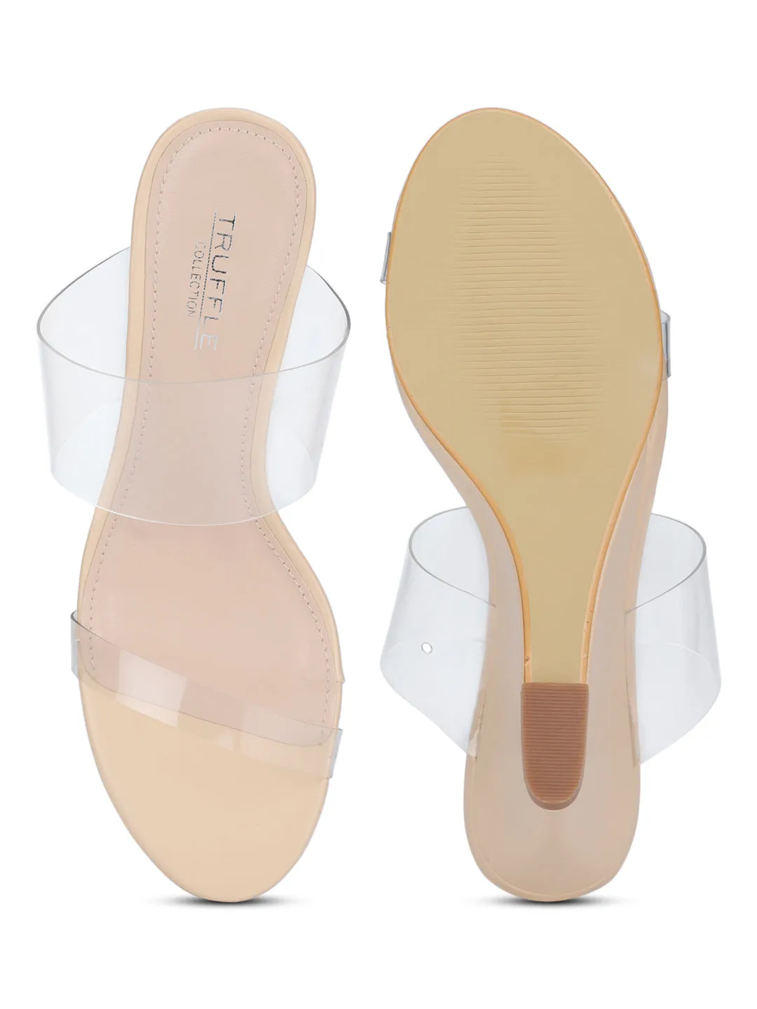 Nude Perspex Slip-on Wedges