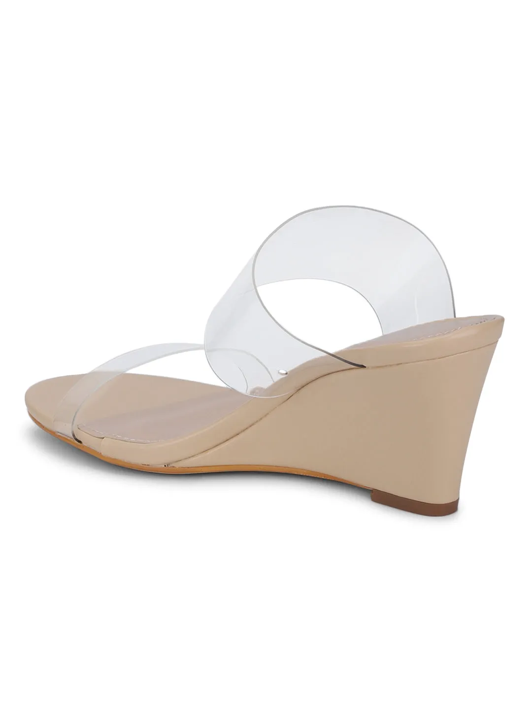 Nude Perspex Slip-on Wedges