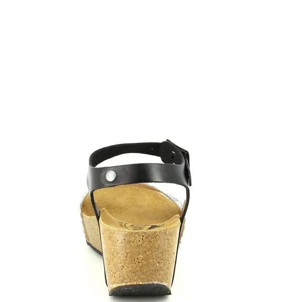 Plakton 273023 Black Snake Print Wedges