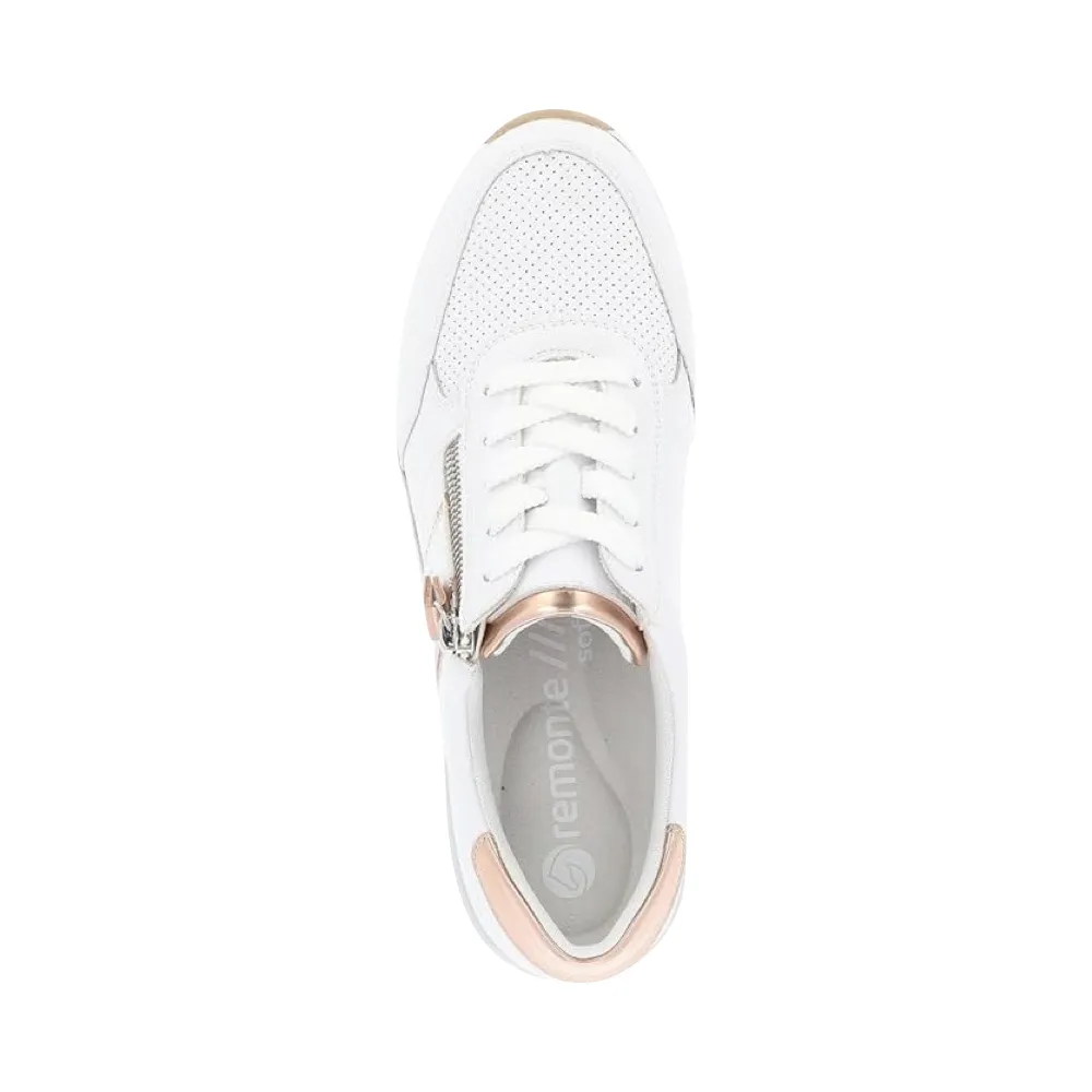 Remote Women's Eleni 04 Wedge Sneaker in White Combo