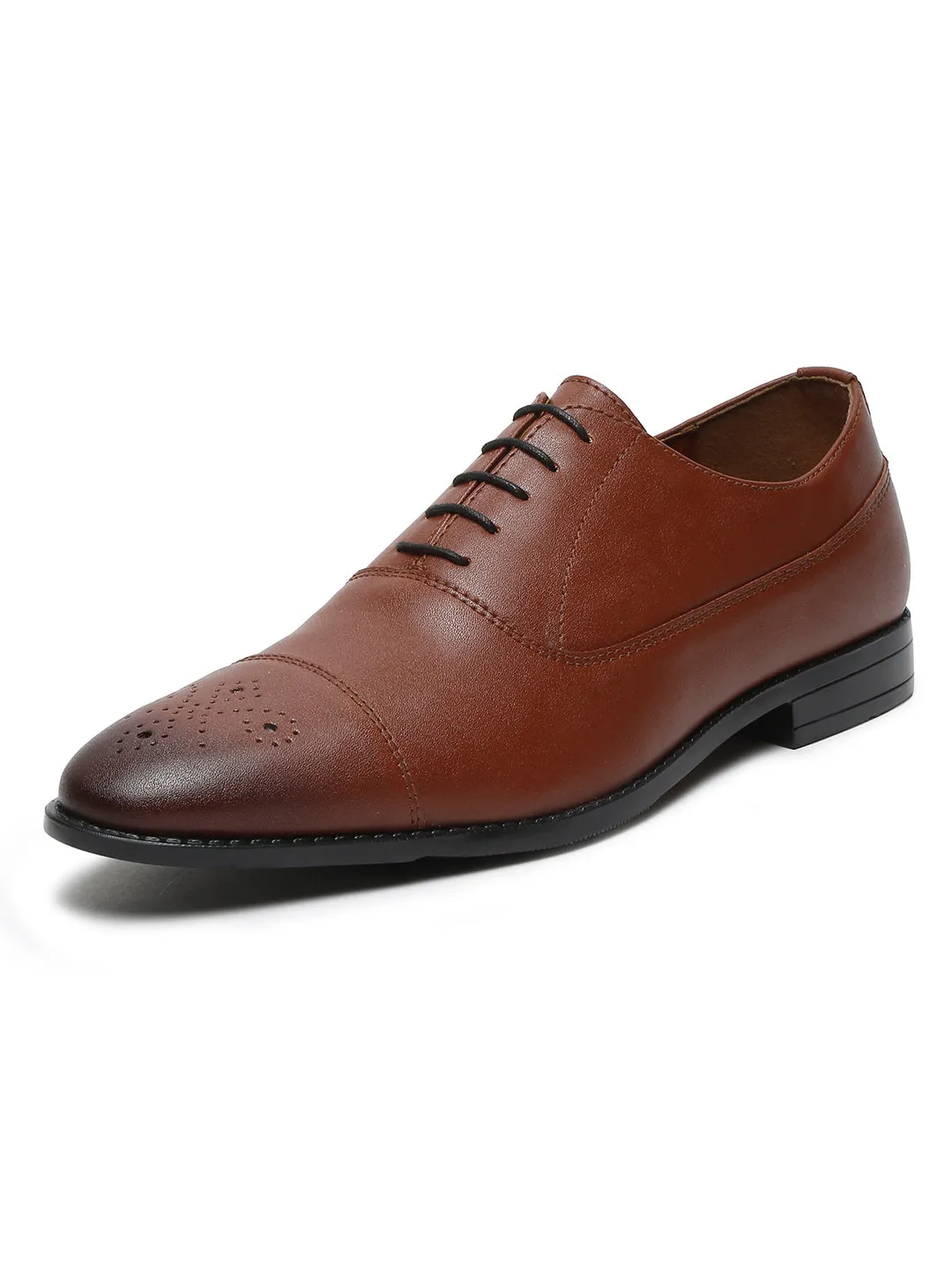 Russet Tan Captoe Style Comfortable Laceups for Men