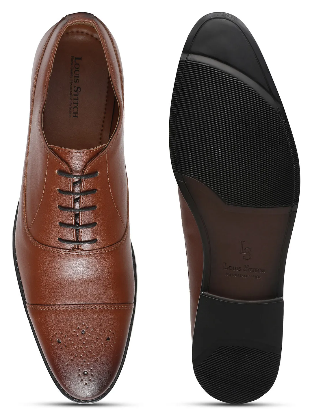 Russet Tan Captoe Style Comfortable Laceups for Men