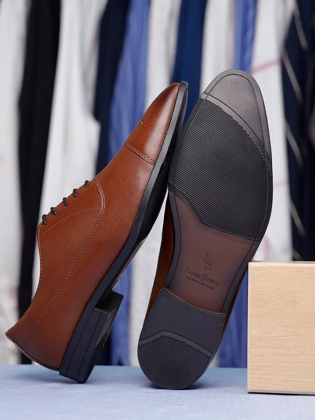 Russet Tan Captoe Style Comfortable Laceups for Men