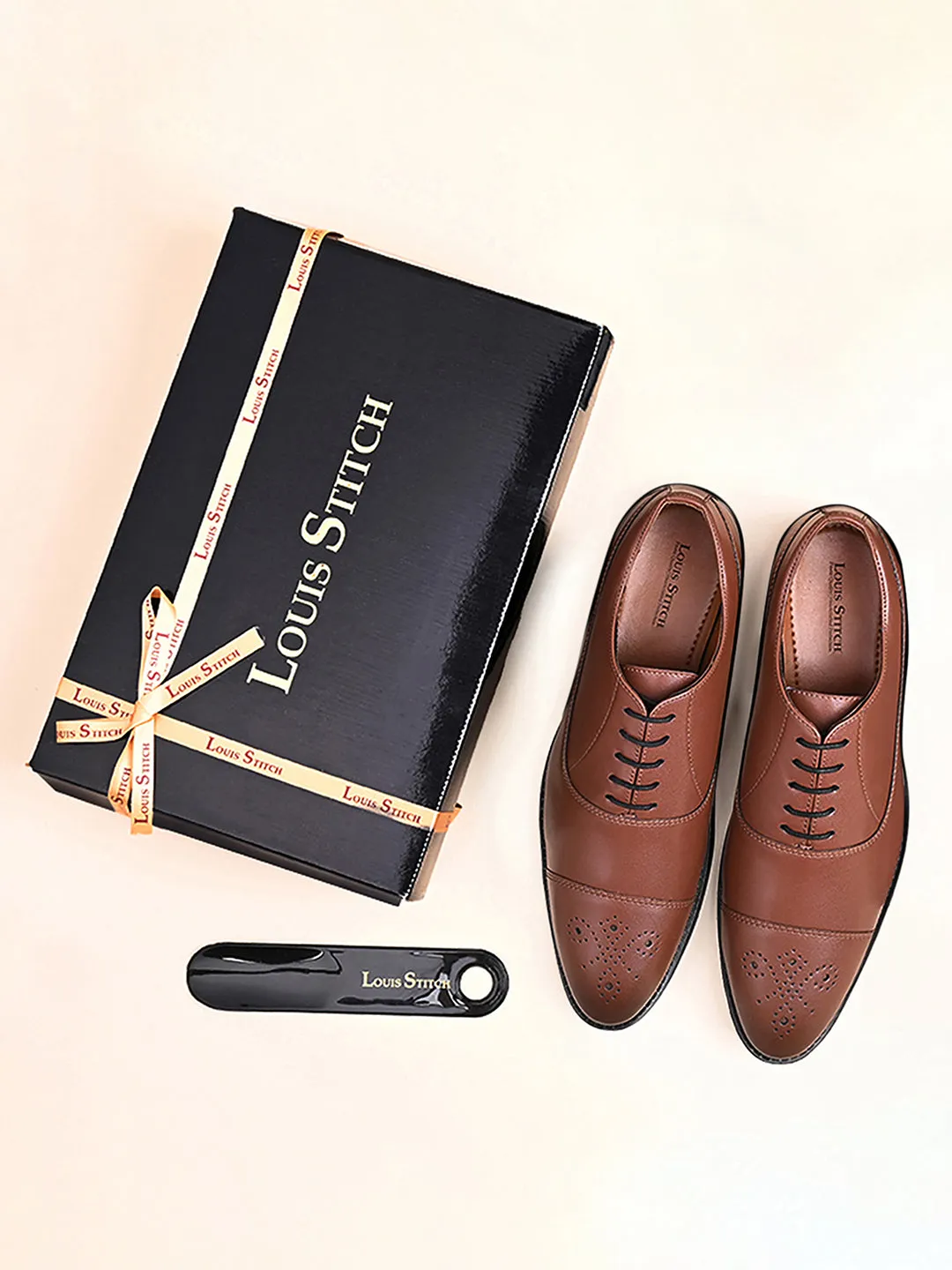 Russet Tan Captoe Style Comfortable Laceups for Men