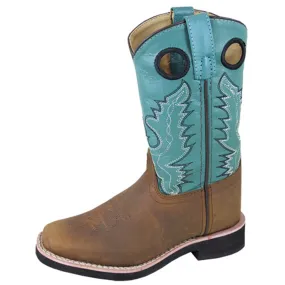 Smoky Mountain Kid's Brown & Turquoise Boots