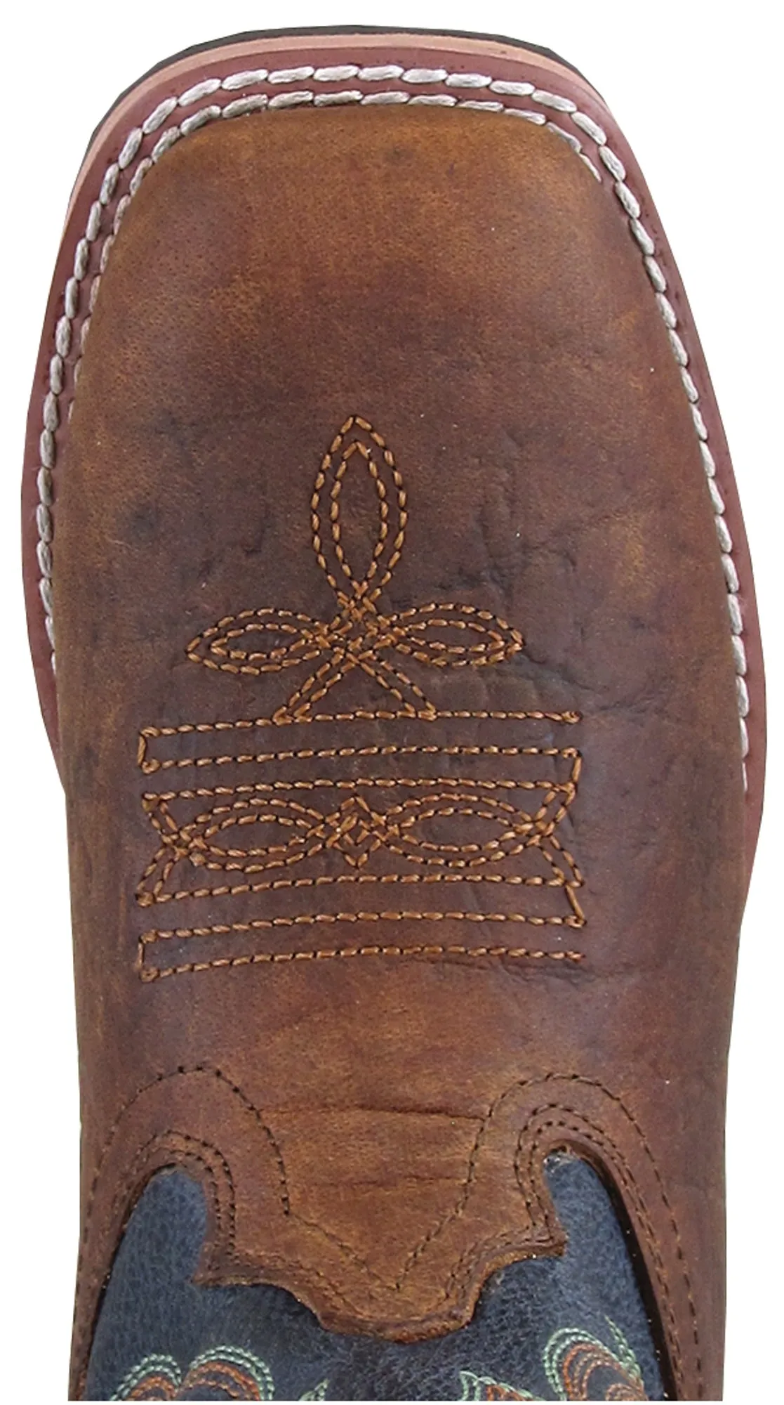 Smoky Mountain Youth Boys Jesse Brown/Navy Leather Cowboy Boots 4 D
