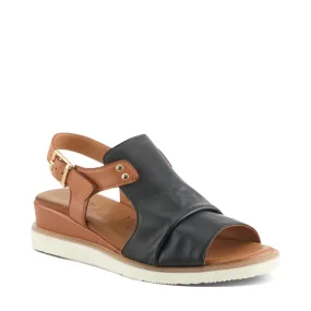 Spring Step Women's Locals Wedge Sandal in Black Multi
