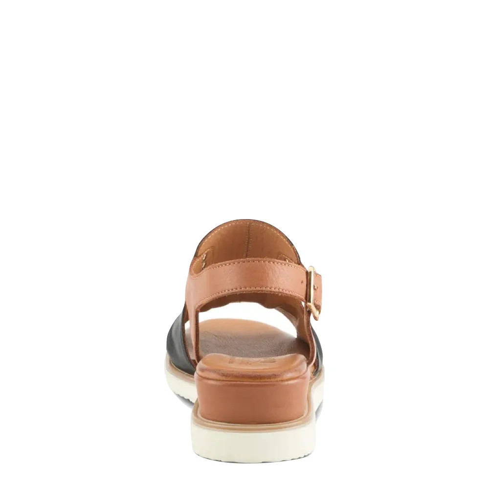 Spring Step Women's Locals Wedge Sandal in Black Multi