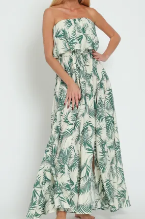 Tahiti Palm Print Maxi Dress