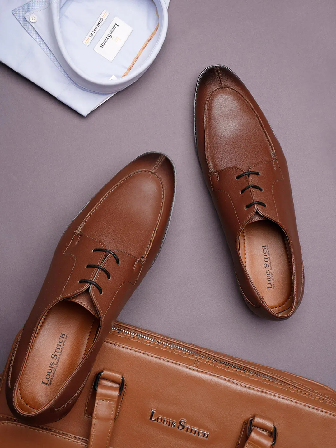 Tan Derby Laceups for Men