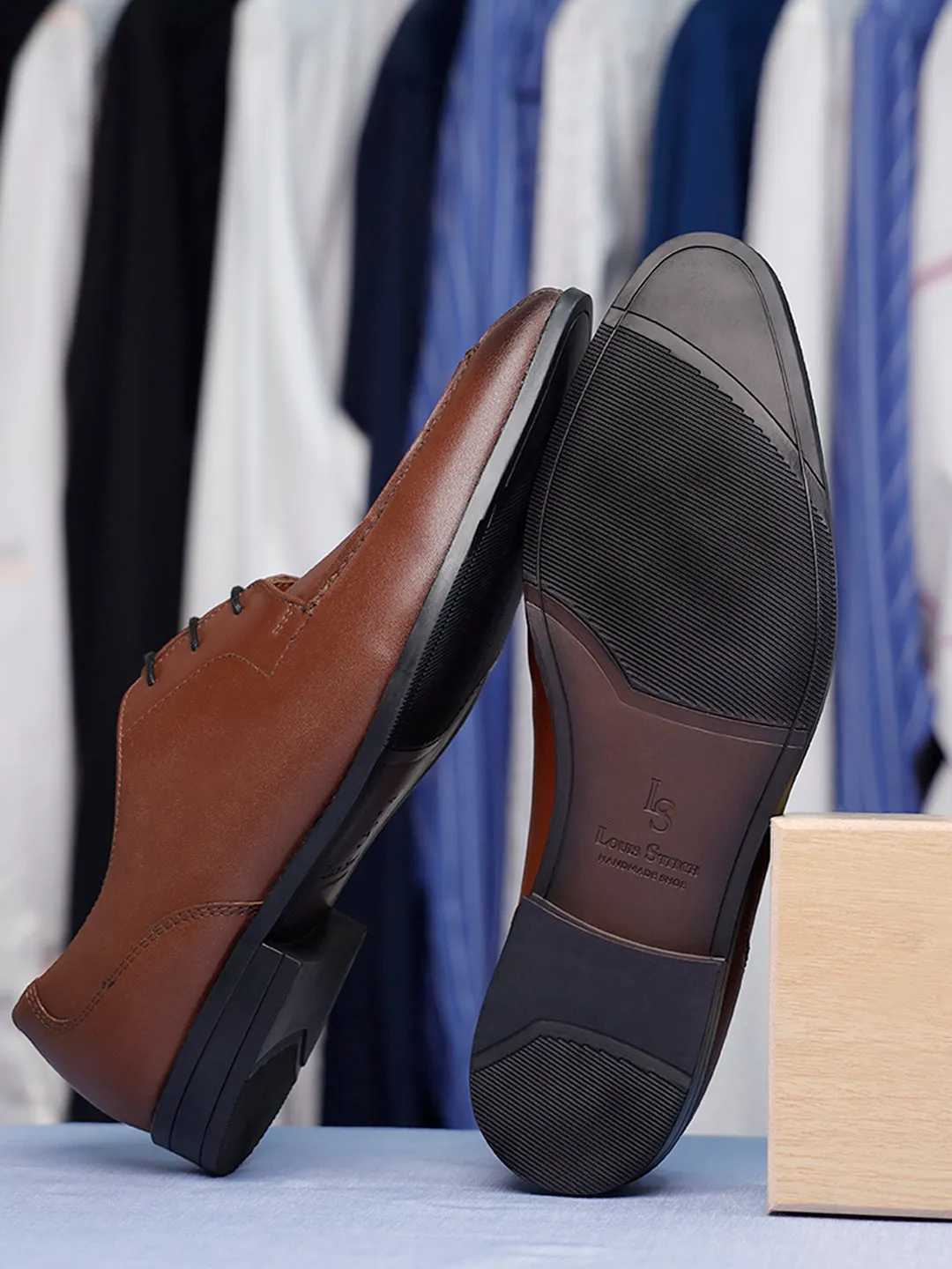 Tan Derby Laceups for Men