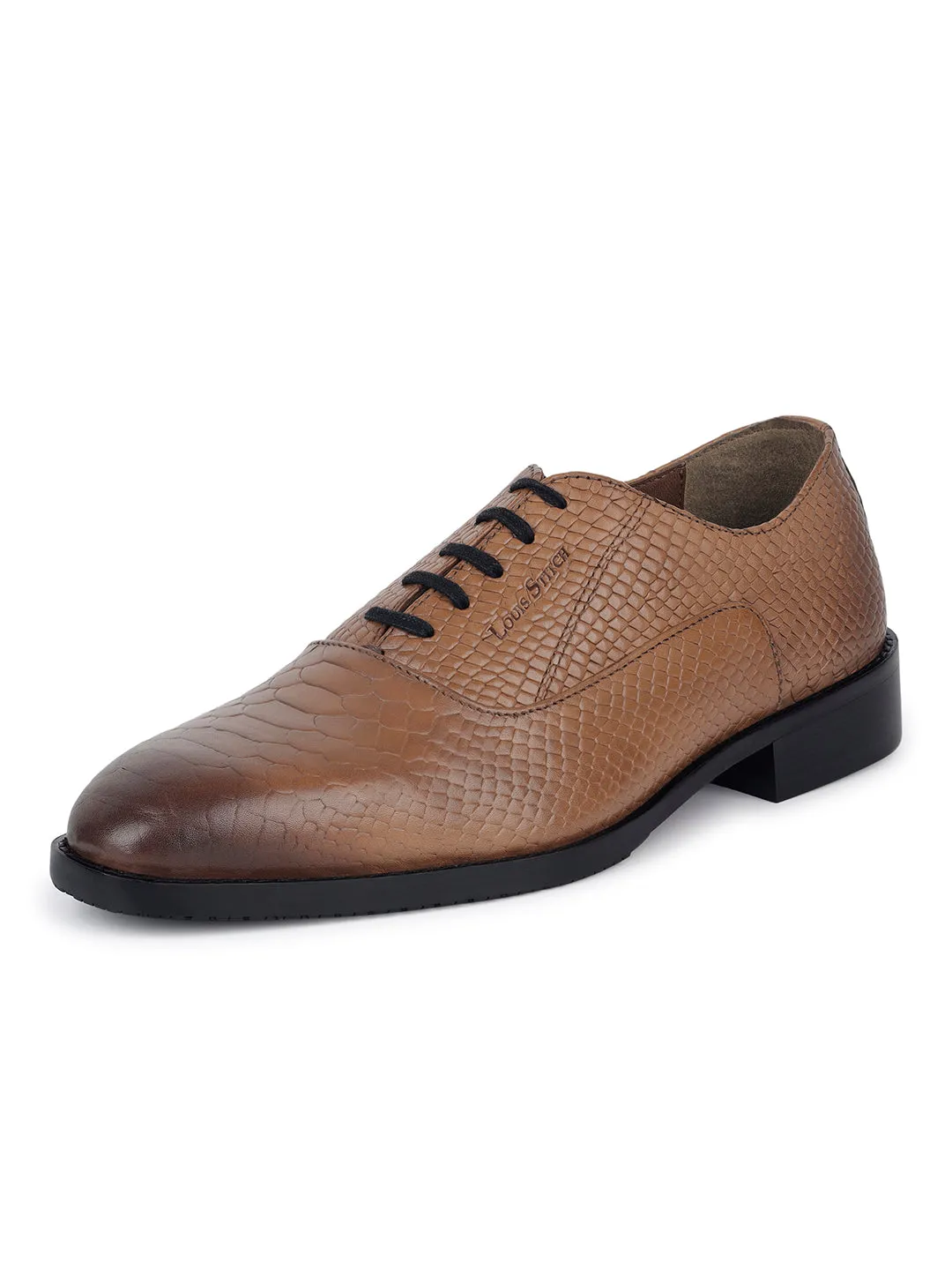 Tan Egyptian Crust Leather Derby Style Comfortable Laceup Shoes