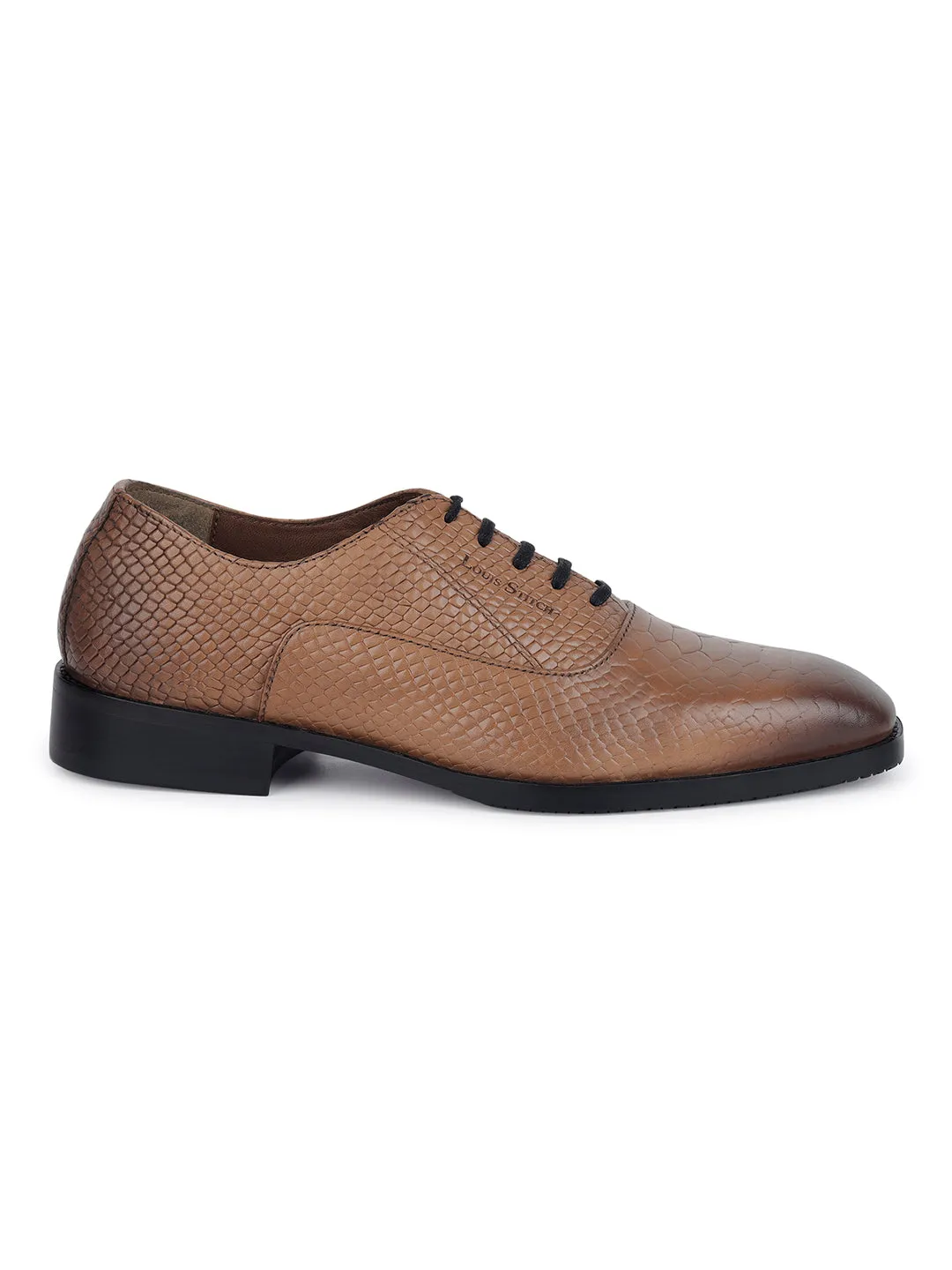 Tan Egyptian Crust Leather Derby Style Comfortable Laceup Shoes
