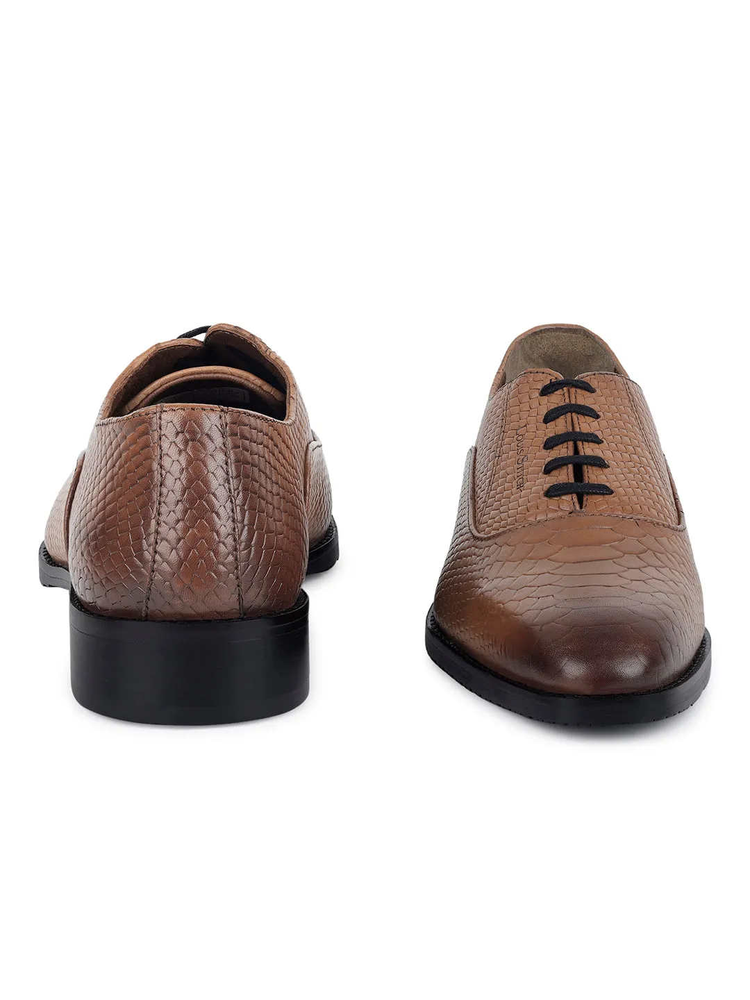 Tan Egyptian Crust Leather Derby Style Comfortable Laceup Shoes