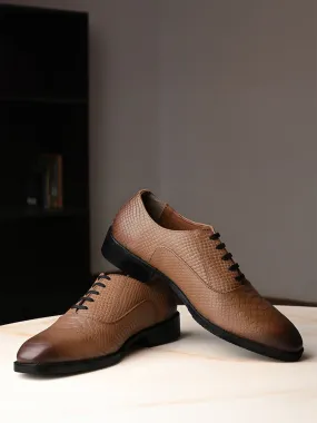 Tan Egyptian Crust Leather Derby Style Comfortable Laceup Shoes