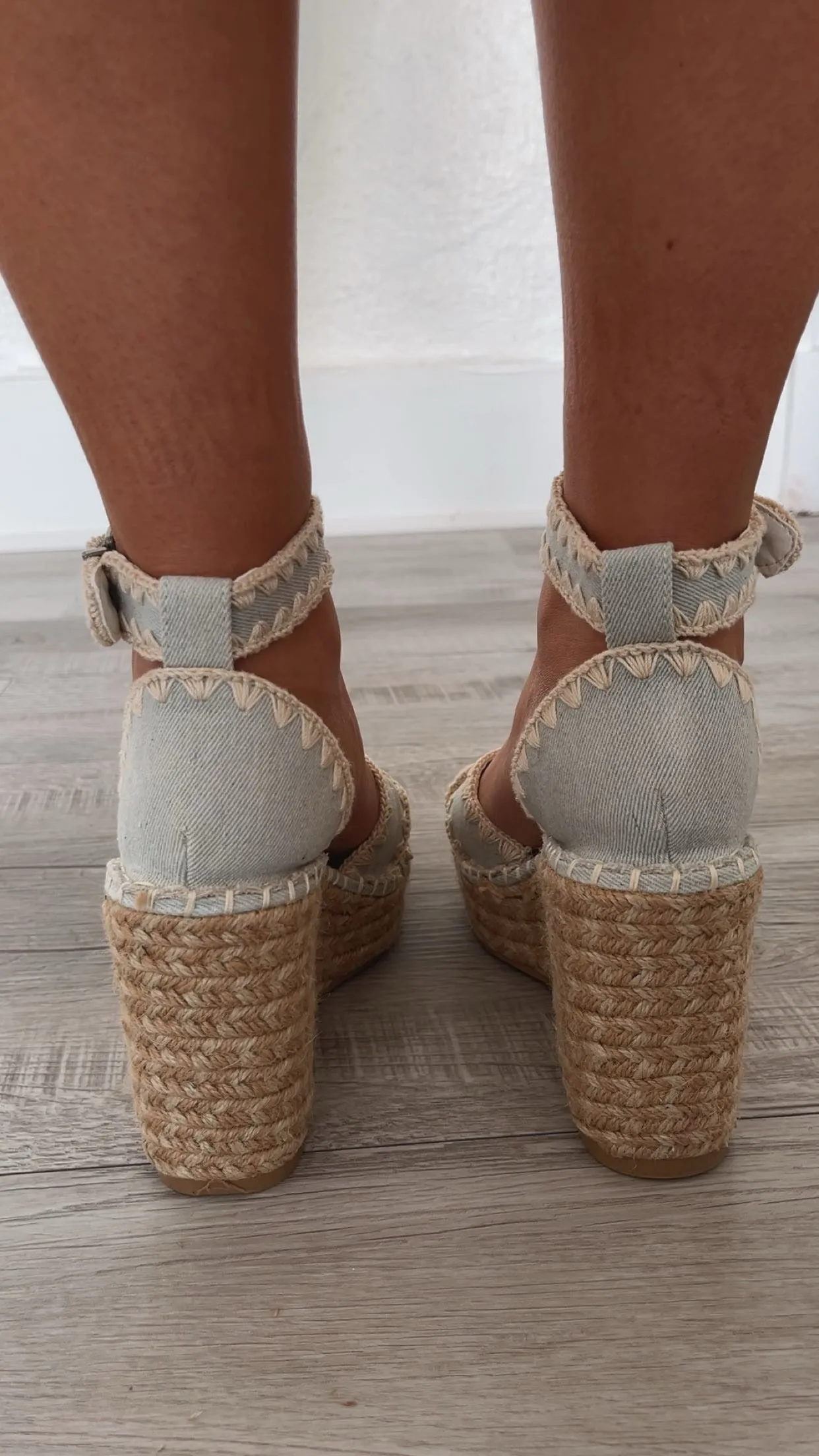 The Essie Espadrille Slide With Embroidered Straps, Denim Blue